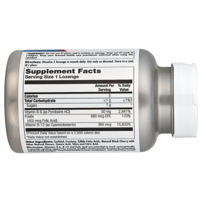 KAL, B-6, B-12, Folic Acid, Black Cherry, 60 Lozenges