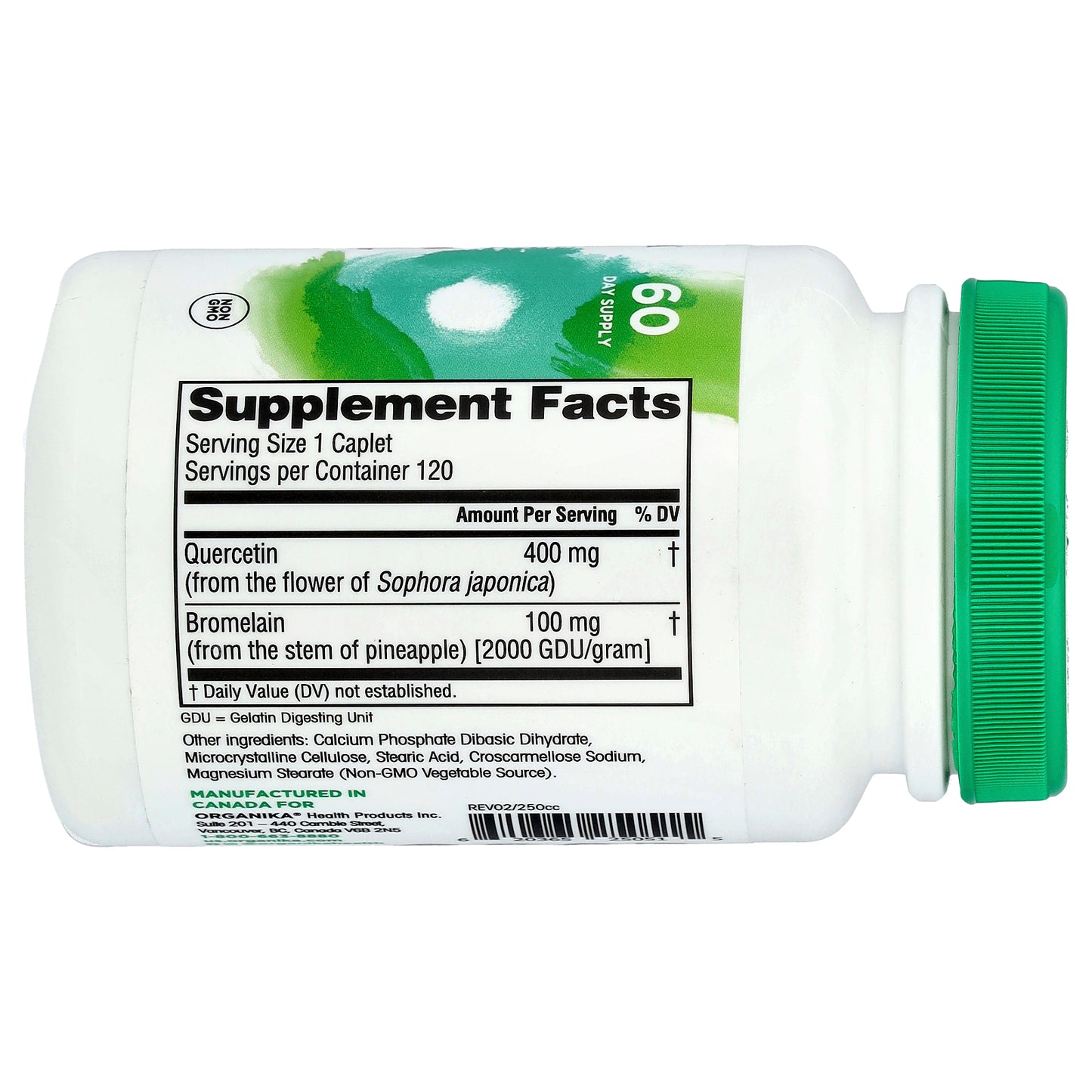 Organika, Quercetin with Bromelain, 120 Caplets