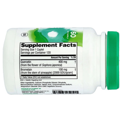 Organika, Quercetin with Bromelain, 120 Caplets