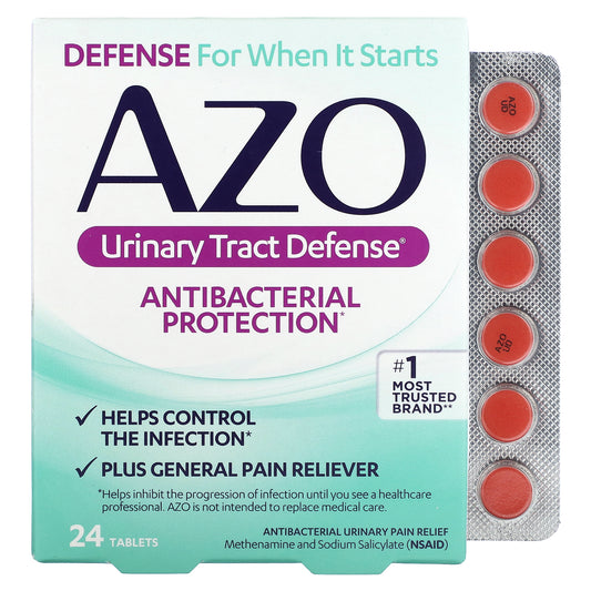 AZO, Urinary Tract Defense, Antibacterial Protection, 24 Tablets