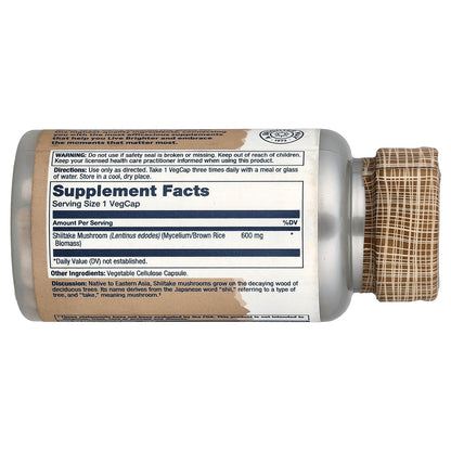 Solaray, Mushrooms, Shiitake Mushroom, 600 mg, 100 VegCaps