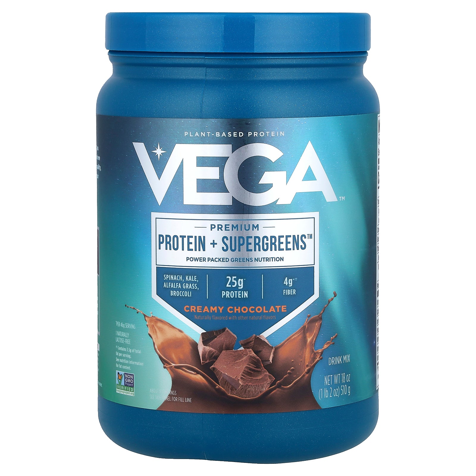 Vega, Premium, Protein + Supergreens™, Creamy Chocolate, 1 lb 2 oz (510 g)