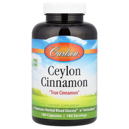 Carlson, Ceylon Cinnamon, 180 Capsules (500 mg per Capsule)
