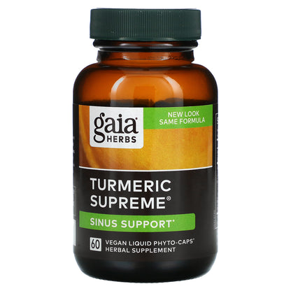 Gaia Herbs, Turmeric Supreme, Sinus Support, 60 Vegan Liquid Phyto-Caps