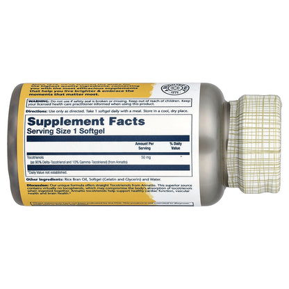 Solaray, Vitamine E Tocotrienols, 50 mg, 60 Softgels