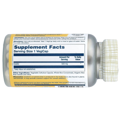 Solaray, Inostitol, 500 mg, 100 VegCaps