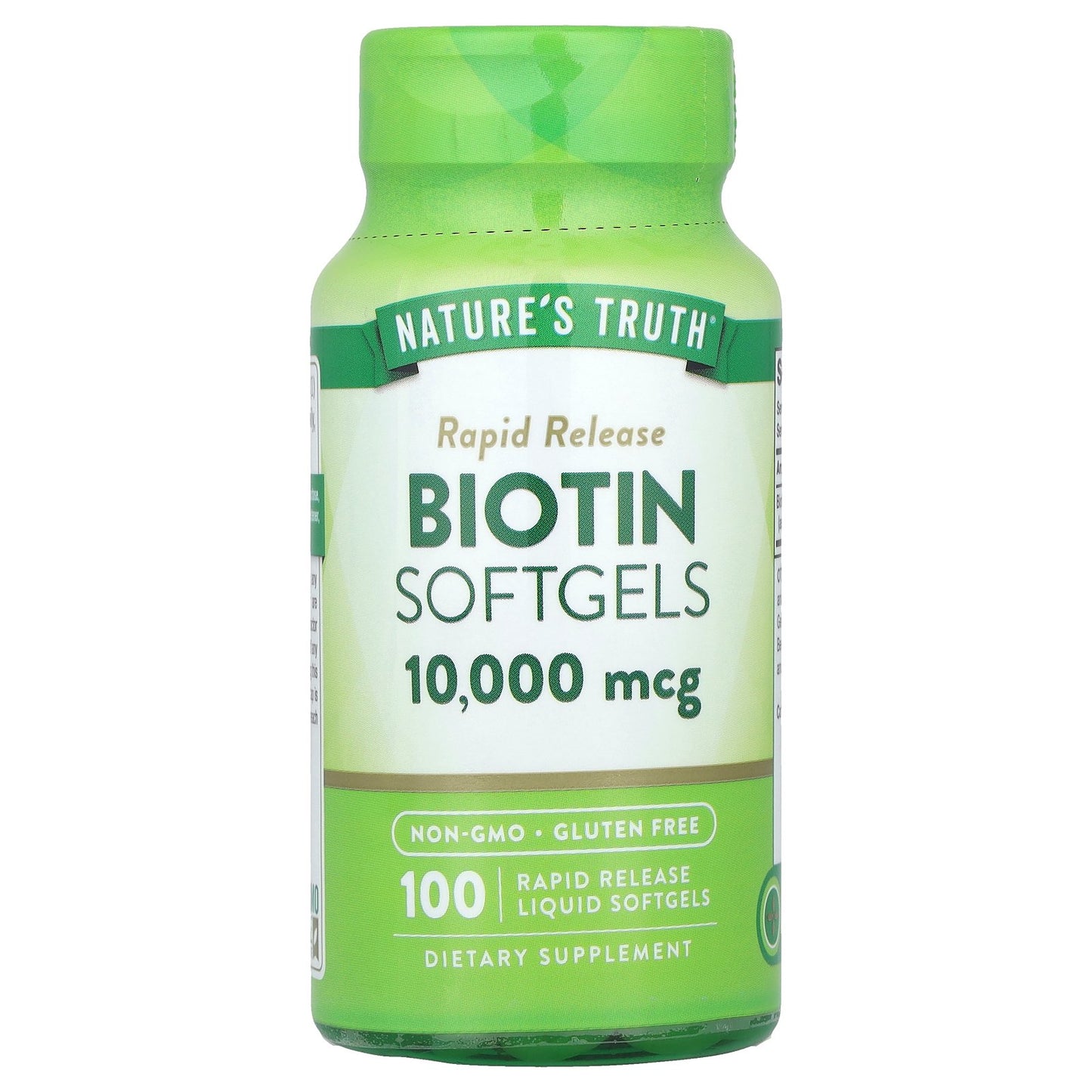 Nature's Truth, Biotin, 10,000 mcg, 100 Rapid Release Liquid Softgels