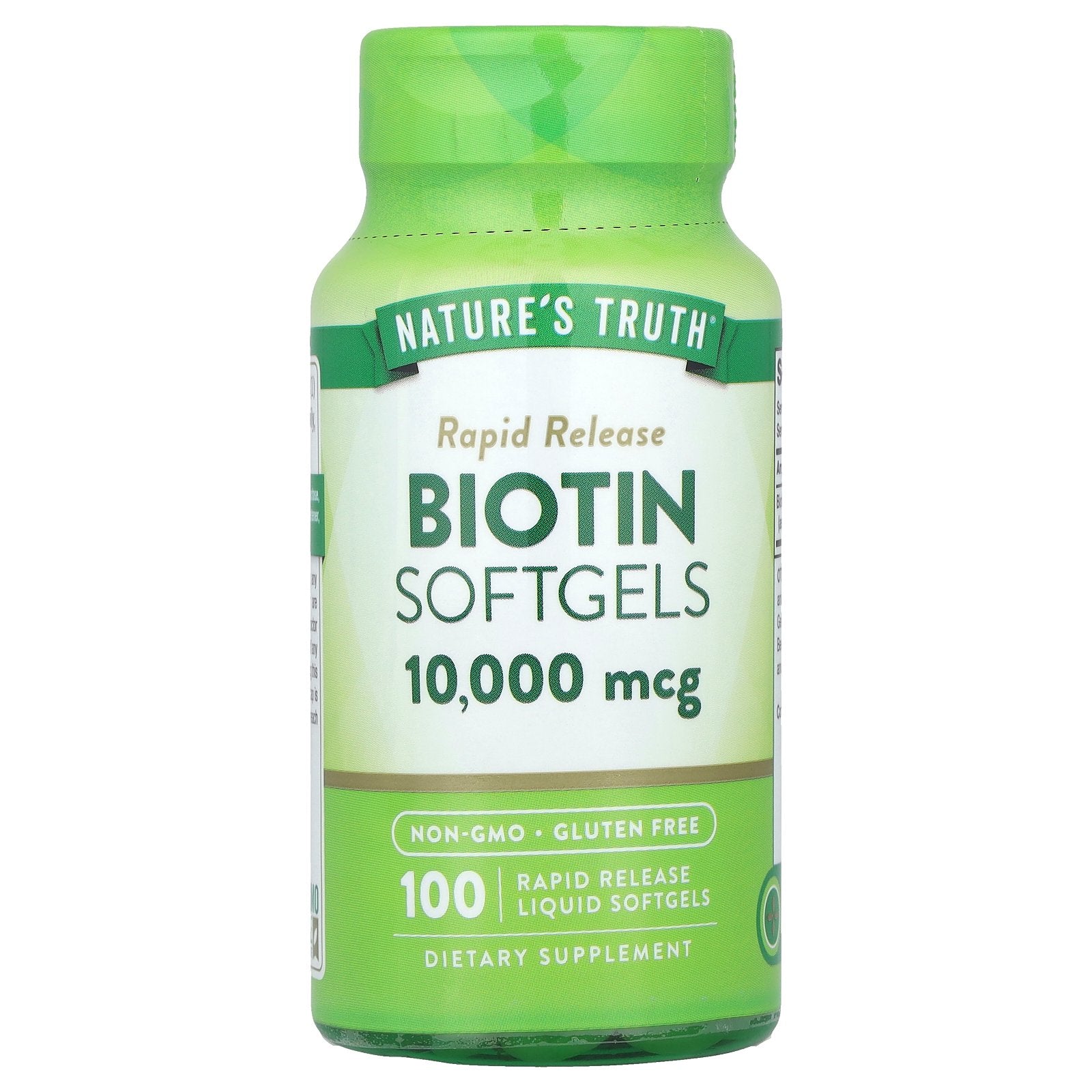 Nature's Truth, Biotin, 10,000 mcg, 100 Rapid Release Liquid Softgels