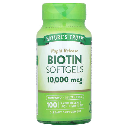 Nature's Truth, Biotin, 10,000 mcg, 100 Rapid Release Liquid Softgels