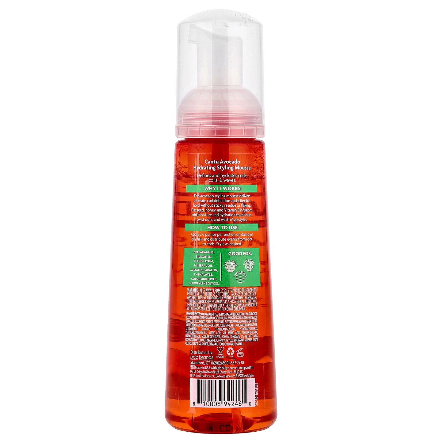 Cantu, Avocado Hydrating Mousse, For Natural Curls, Coils & Waves, 8.4 fl oz (248 ml)