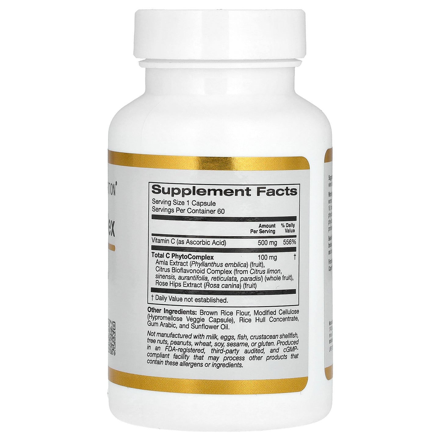 California Gold Nutrition, Total C Complex with Ascorbic Acid, Amla Extract, Citrus Bioflavonoids & Rose Hip Extract, 500 mg, 60 Veggie Capsules