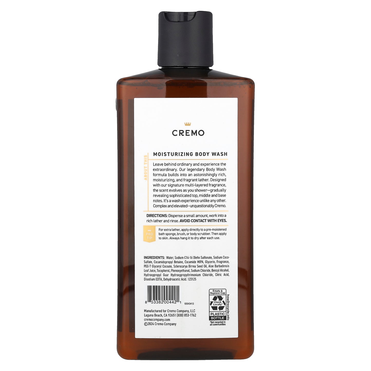 Cremo, Body Wash, Bourbon & Oak, 16 fl oz (473 ml)