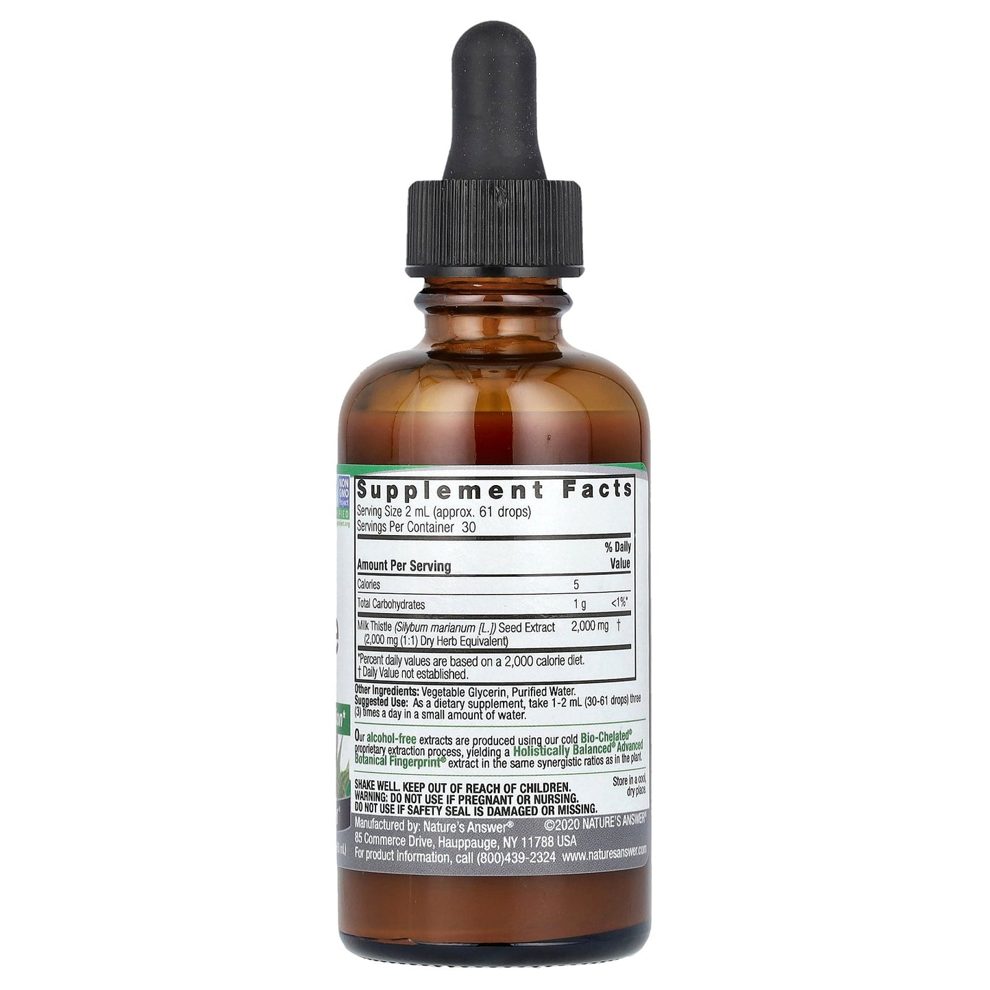Nature's Answer, Milk Thistle Seed, Fluid Extract, 2,000 mg, 2 fl oz (60 ml)