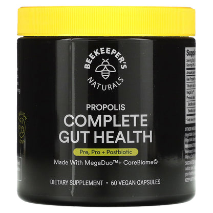 Beekeeper's Naturals, Propolis Complete Gut Health, 60 Vegetable Capsules