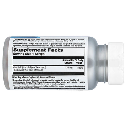 KAL, Vitamin E, 134 mg (200 IU), 90 Soft Gels