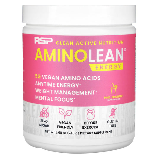 RSP Nutrition, AminoLean, Energy, Pink Lemonade, 8.68 oz (246 g)