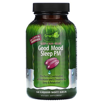 Irwin Naturals, Good Mood Sleep PM, 54 Liquid Soft-Gels