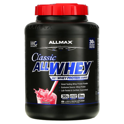 ALLMAX, CLASSIC ALLWHEY®, 100% Whey Protein Source, Strawberry, 5 lbs (2.27 kg)