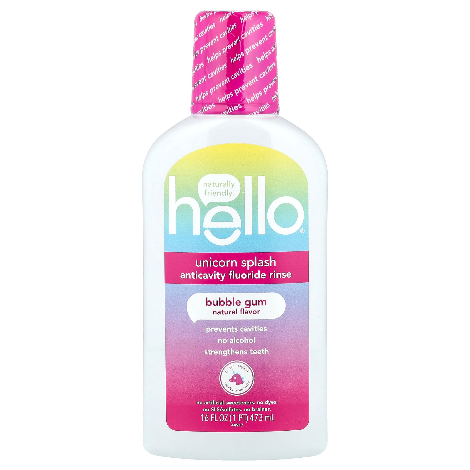 Hello, Unicorn Splash Acticavity Fluoride Rinse, Bubble Gum, 16 fl oz (473 ml)