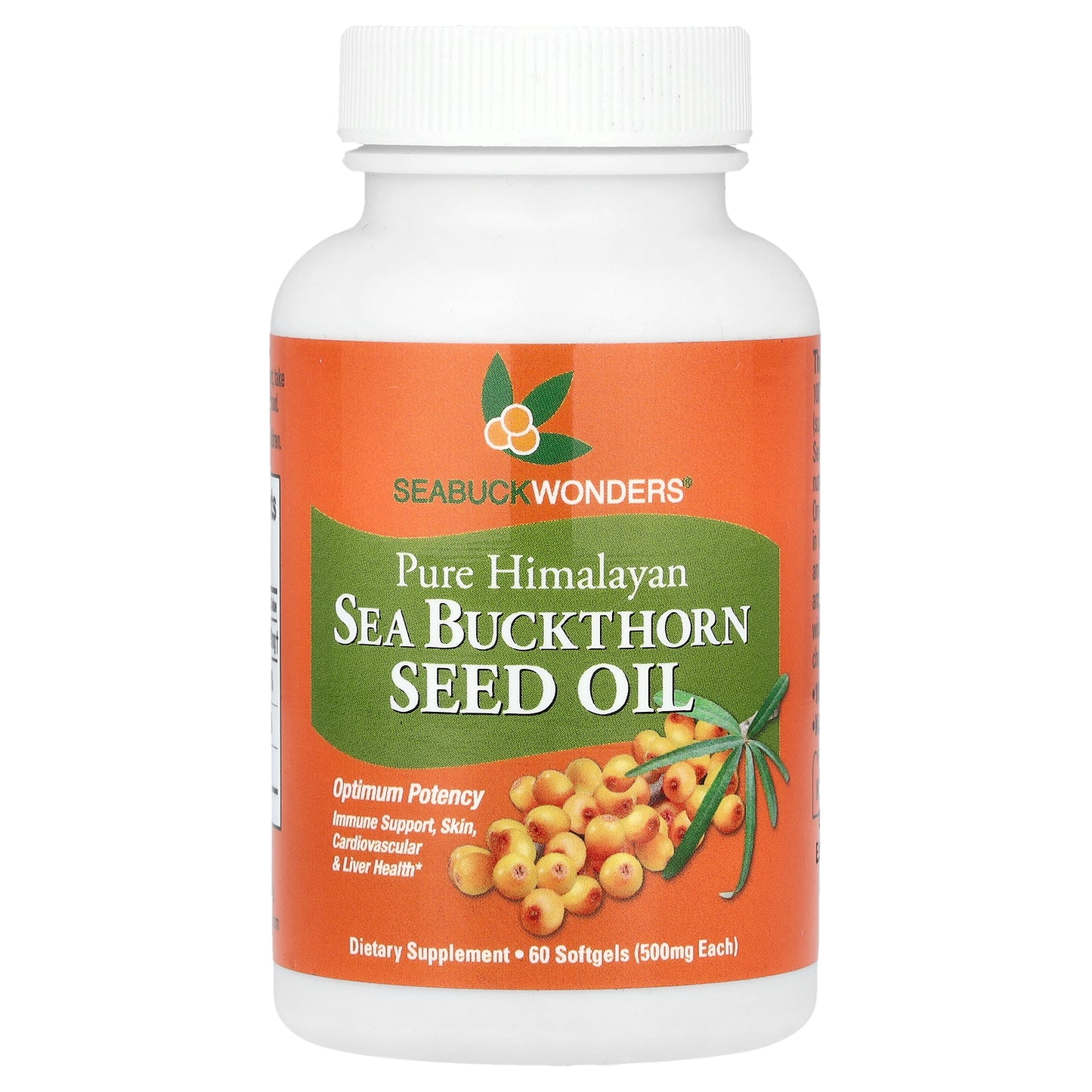 SeaBuckWonders, Sea Buckthorn Seed Oil, 60 Softgels (500 mg per Softgel)