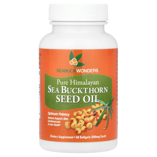 SeaBuckWonders, Sea Buckthorn Seed Oil, 60 Softgels (500 mg per Softgel)