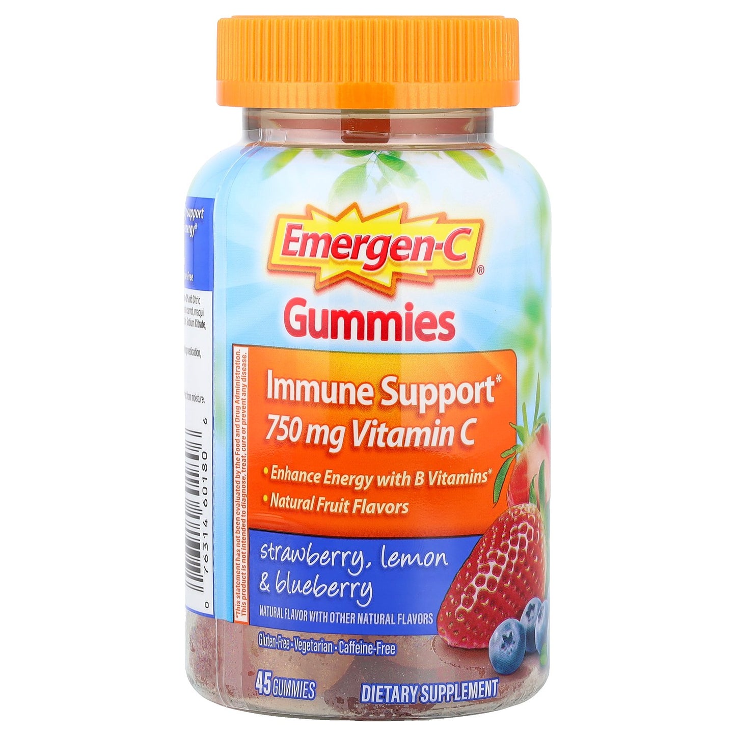Emergen-C, Immune Support Gummies, Strawberry, Lemon & Blueberry, 45 Gummies