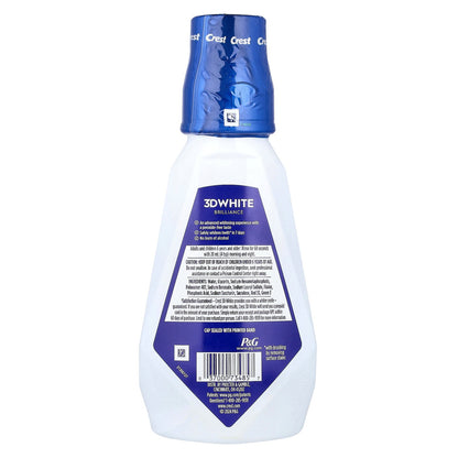 Crest, 3D White, Brilliance Fresh Whitening Mouthwash, Alcohol Free, Vibrant Mint, 16.9 fl oz (500 ml)