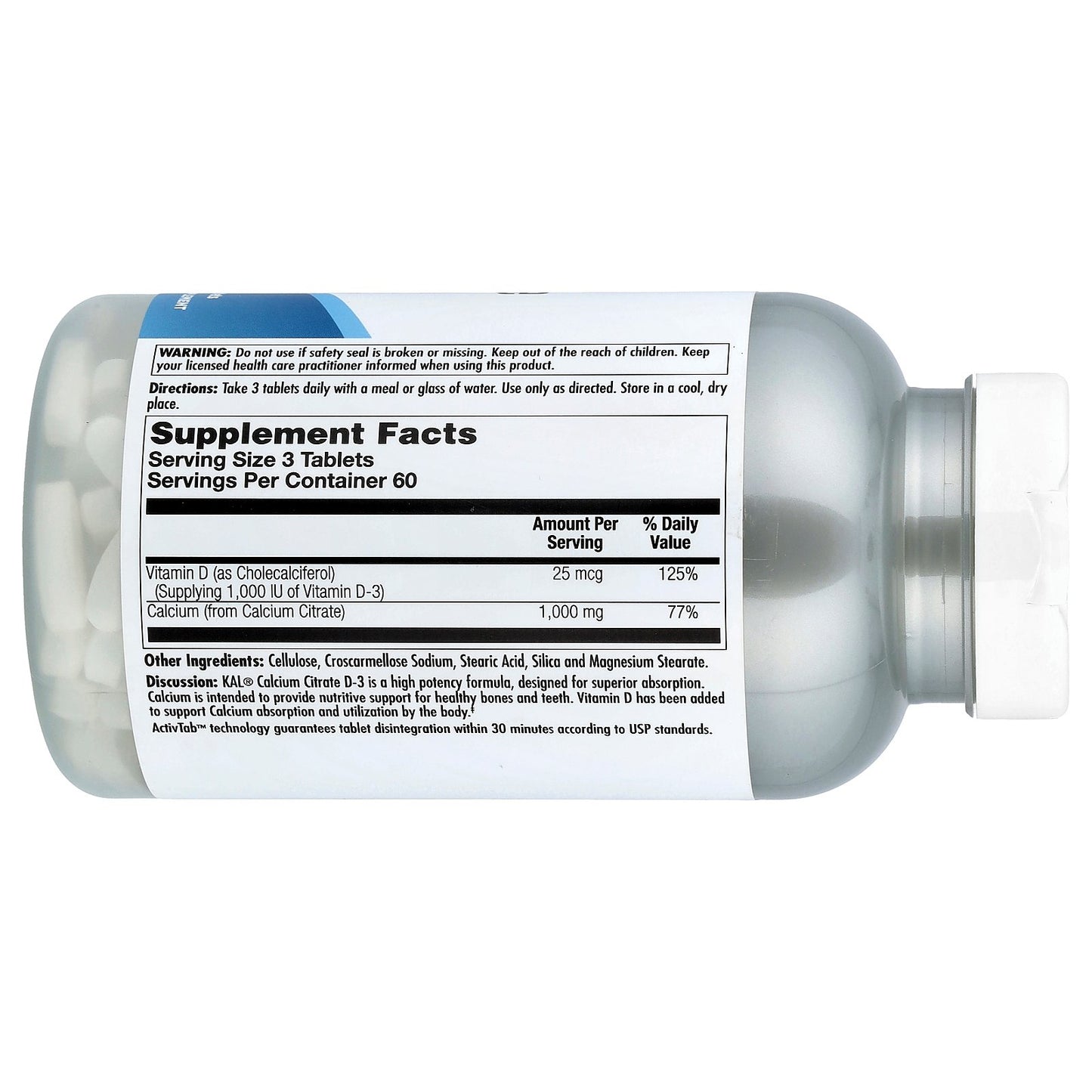 KAL, Calcium Citrate D-3, 180 Tablets