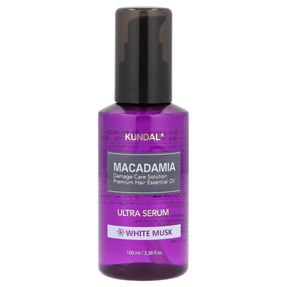 Kundal, Macadamia Ultra Hair Serum, White Musk, 3.38 fl oz (100 ml)