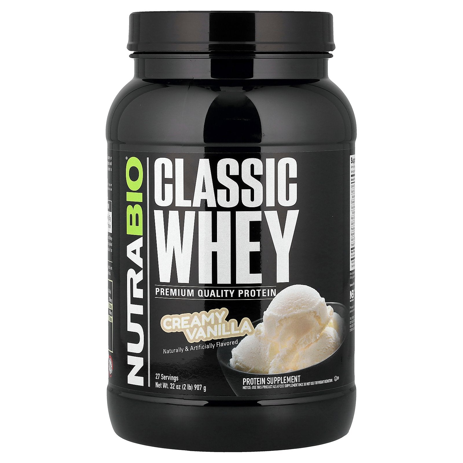 NutraBio, Classic Whey Protein, Creamy Vanilla, 2 lbs (907 g)