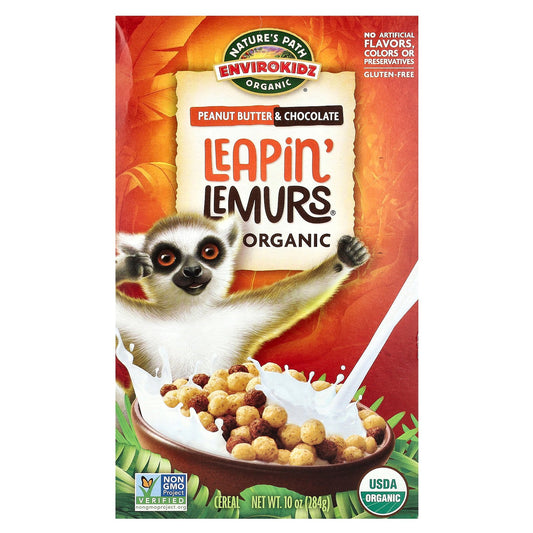 Nature's Path, EnviroKidz,  Organic Leapin' Lemurs® Cereal, Peanut Butter & Chocolate, 10 oz (284 g)