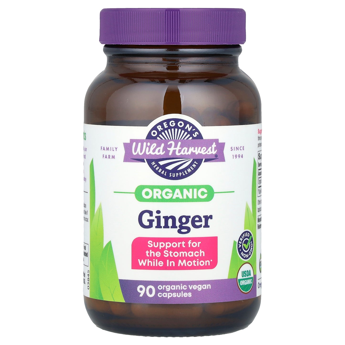 Oregon's Wild Harvest, Organic Ginger, 90 Vegan Capsules (500 mg per Capsule)