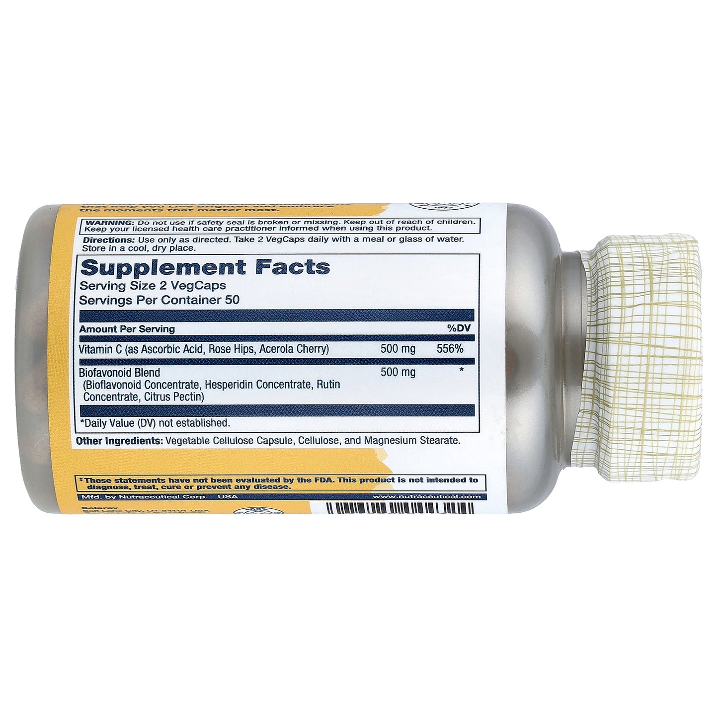 Solaray, Vitamin C & Bioflavonoids, 100 VegCaps