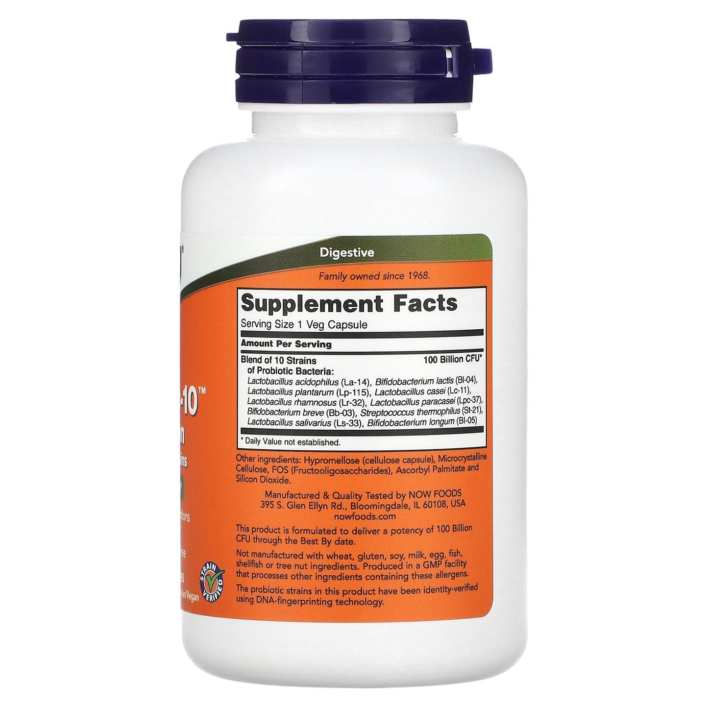 NOW Foods, Probiotic-10, 100 Billion, 60 Veg Capsules