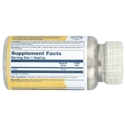Solaray, L-Tyrosine, 500 mg, 100 VegCaps