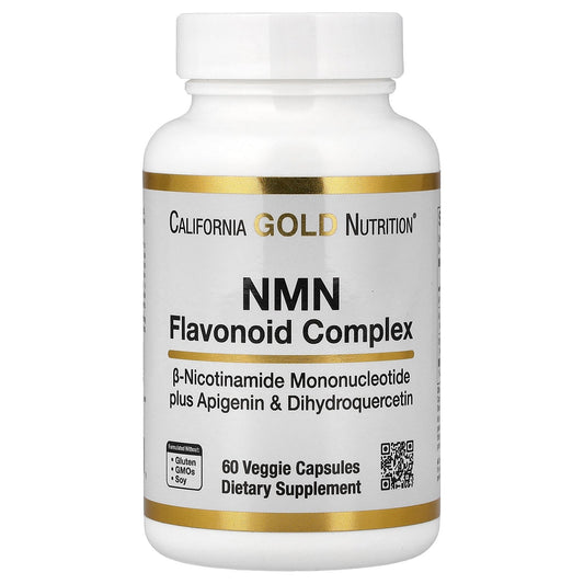 California Gold Nutrition, NMN Flavonoid Complex with Apigenin and Dihydroquercetin, 60 Veggie Capsules