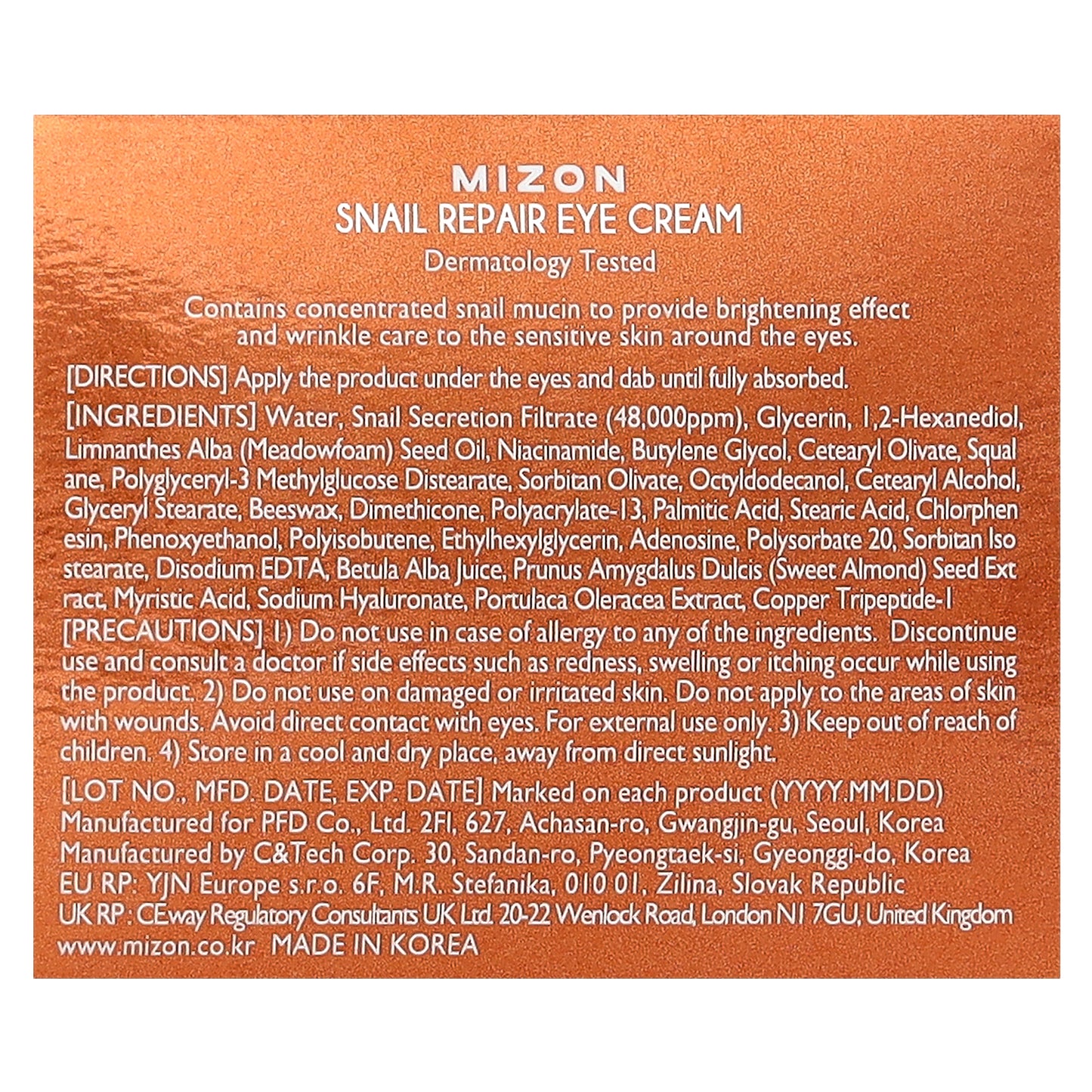 Mizon, Snail Repair Eye Cream, 0.84 oz (25 ml)