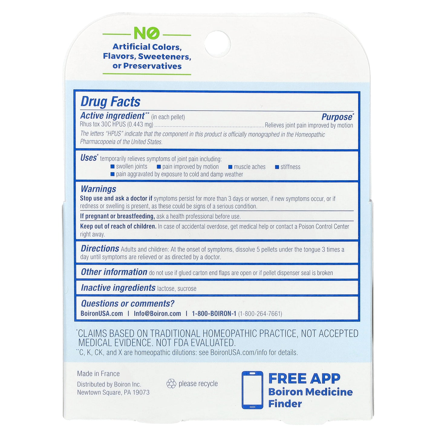 Boiron, Rhus Tox, 30C, 3 Tubes, 80 Meltaway Pellets Each