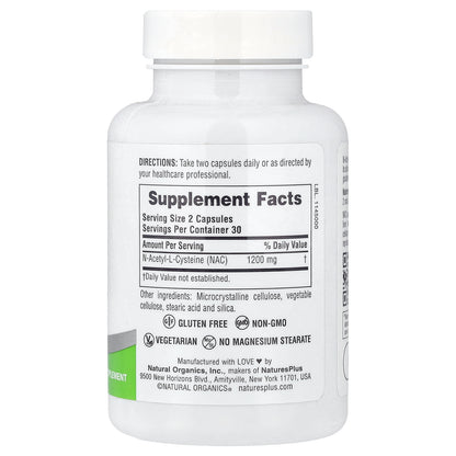NaturesPlus, Pro, NAC 1200, 60 Capsules (600 mg per Capsule)