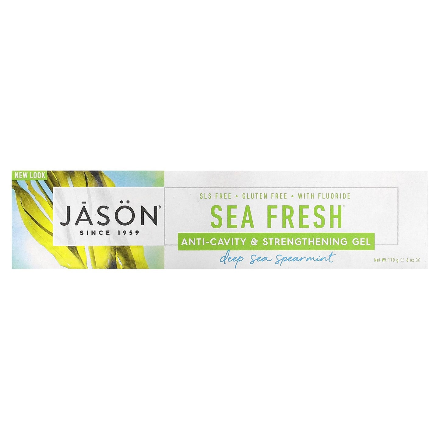 Jason Natural, Sea Fresh, Anti-Cavity & Strengthening Gel, Deep Sea Spearmint, 6 oz (170 g)