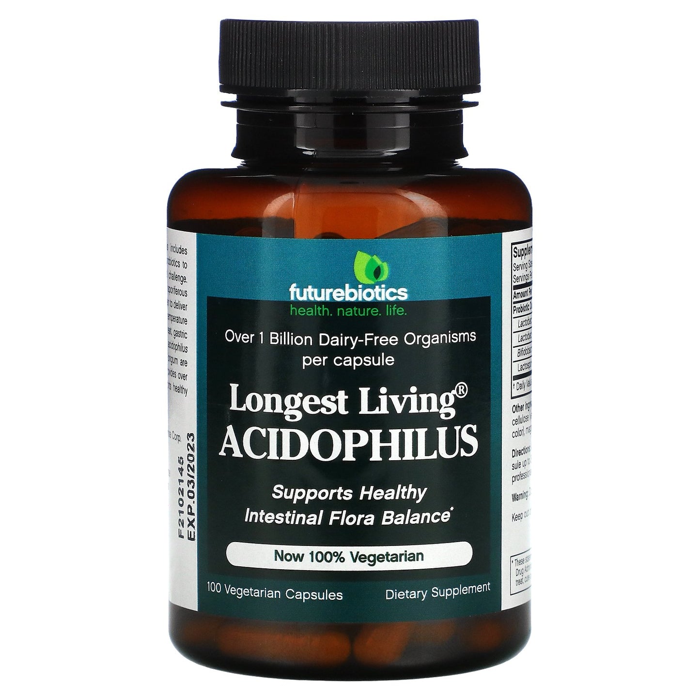 Futurebiotics, Longest Living Acidophilus, 100 Vegetarian Capsules