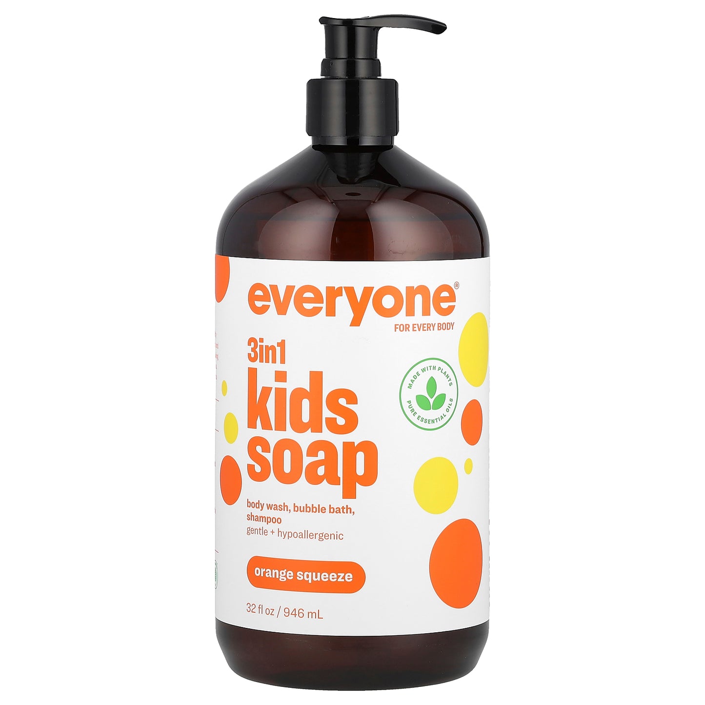 Everyone, 3 in 1 Kids Soap, Orange Squeeze, 32 fl oz (946 ml)