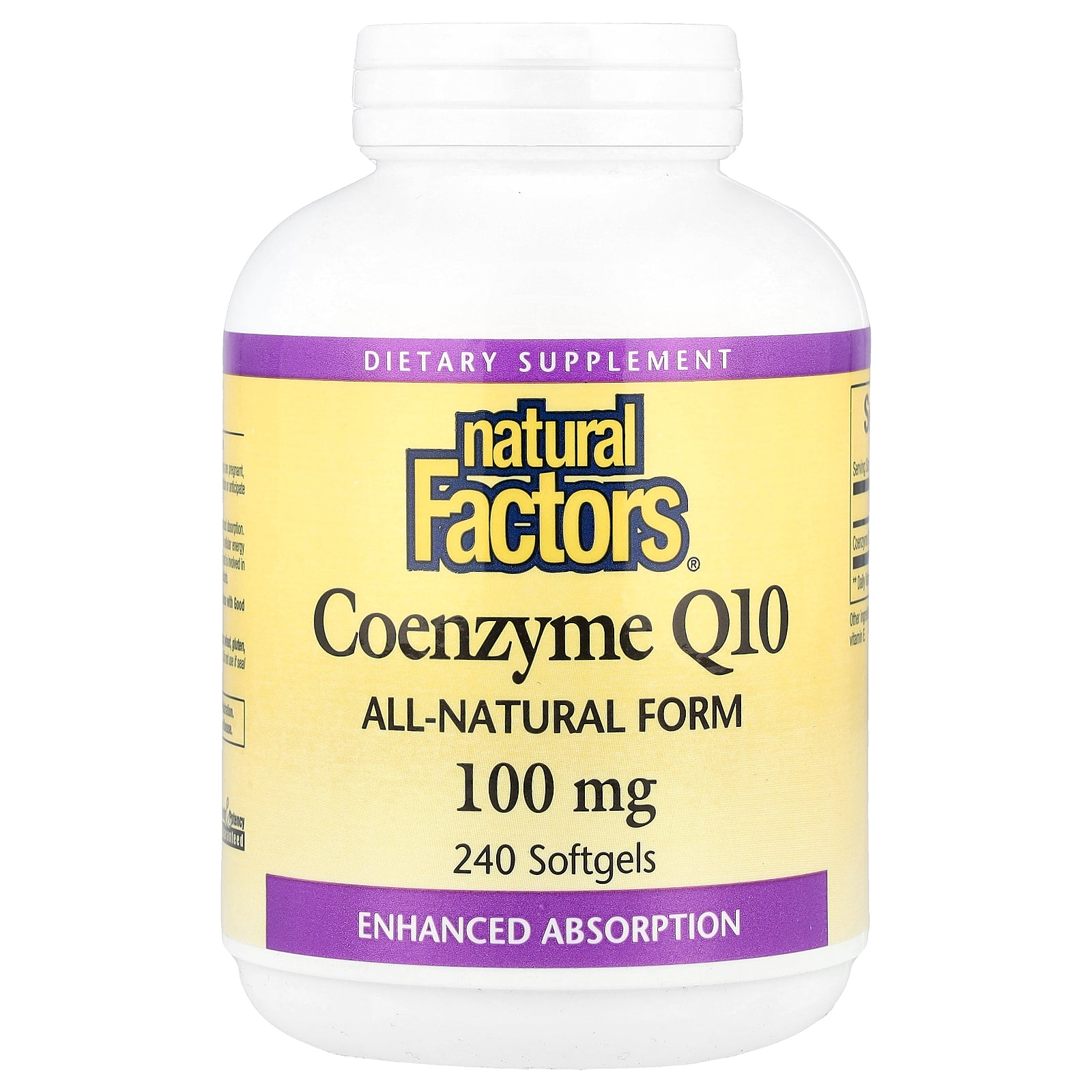 Natural Factors, Coenzyme Q10, 100 mg, 240 Softgels