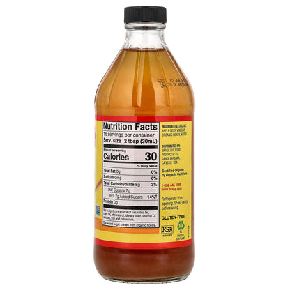 Bragg, Organic Apple Cider Vinegar With The 'Mother', Honey, 16 fl oz (473 ml)