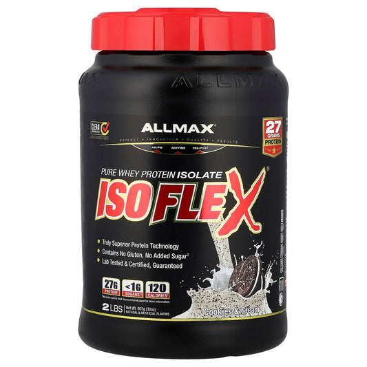 ALLMAX, ISOFLEX®, Pure Whey Protein Isolate, Cookies & Cream, 2 lbs (907 g)