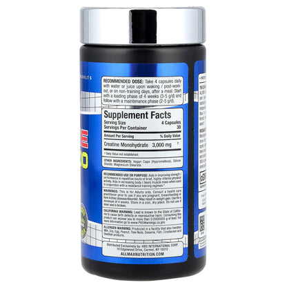 ALLMAX, Creatine 3000, 120 Veggie Caps  (750 mg per Capsule)