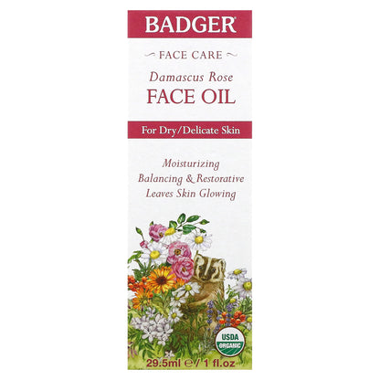 Badger, Damascus Rose Face Oil, 1 fl oz (29.5 ml)