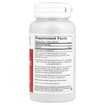 Protocol for Life Balance, Melatonin, 10 mg, 100 Veg Capsules