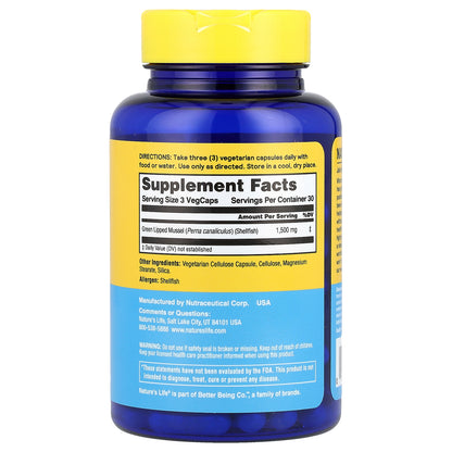 Nature's Life, Green Lipped Mussel, 90 Capsules (500 mg per Capsule)