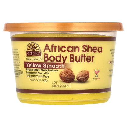 Okay Pure Naturals, African Shea Body Butter, Yellow Smooth, 13 oz (368 g)